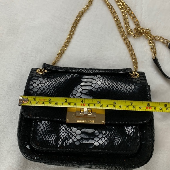 MICHAEL Michael Kors Black Python Embossed Leather Crossbody - Picture 10 of 16